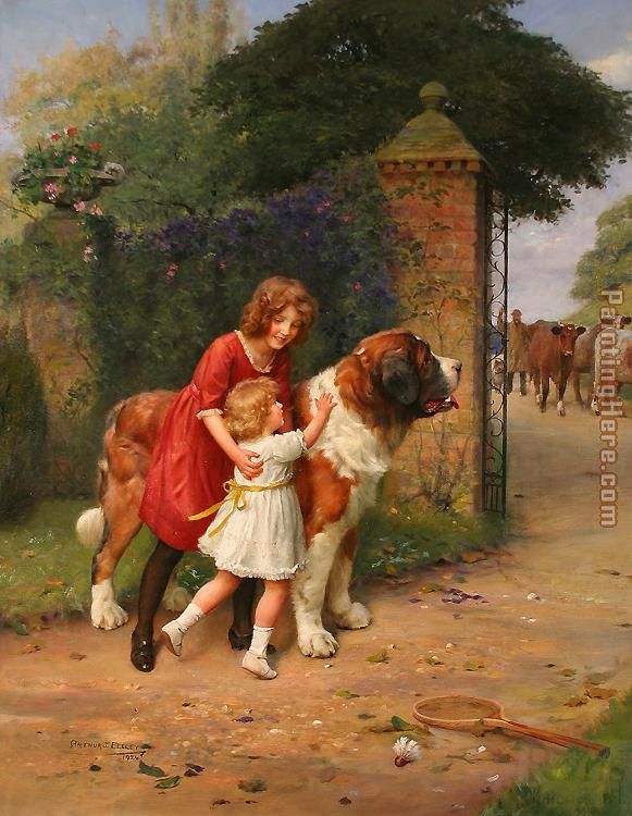 Safely Guarded painting - Arthur John Elsley Safely Guarded art painting